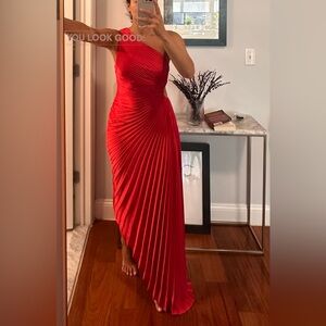 Delfina Satin Pleated Dress- size 4